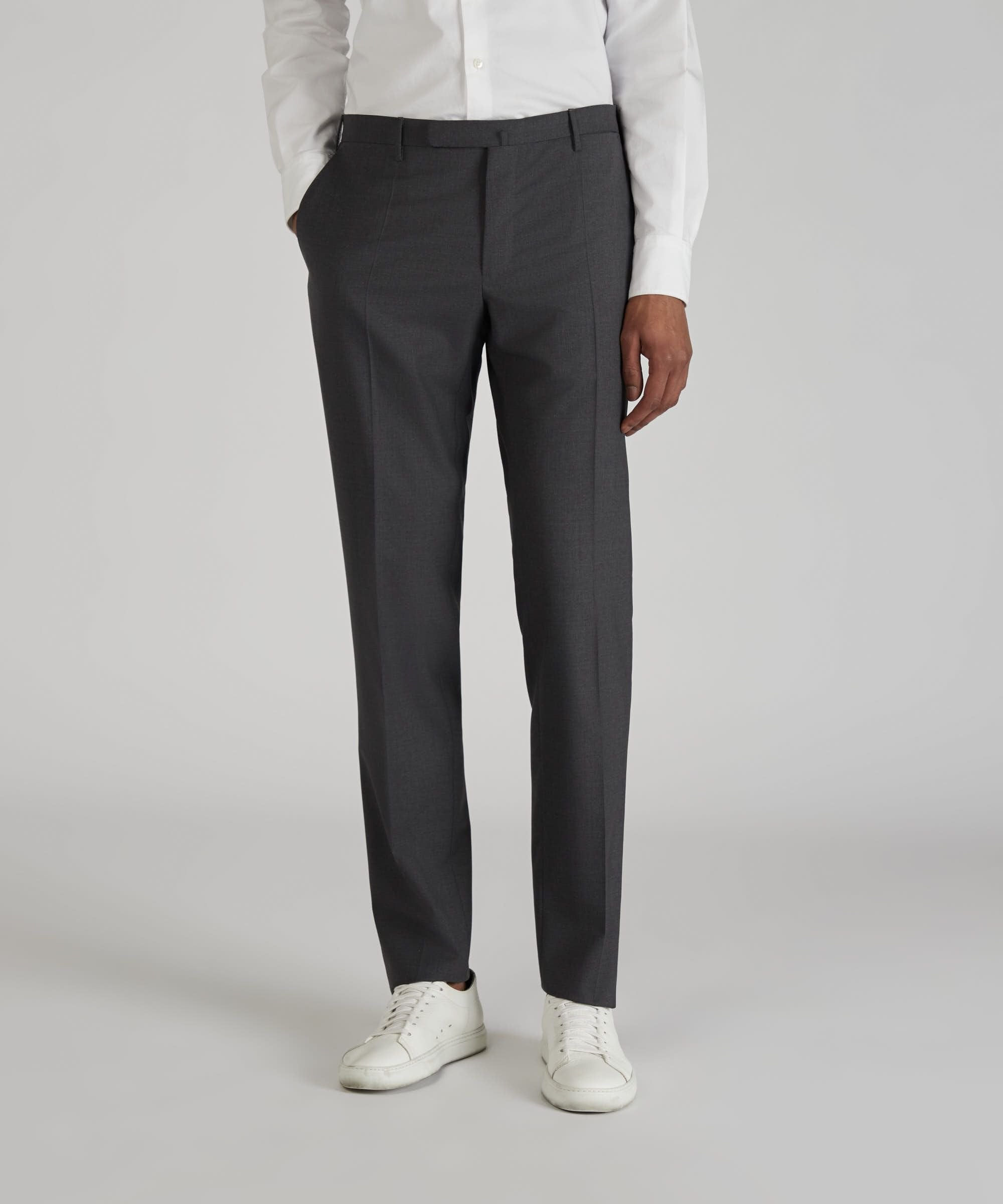 Incotex - Slim fit tropical wool trousers - dark grey – Slowear