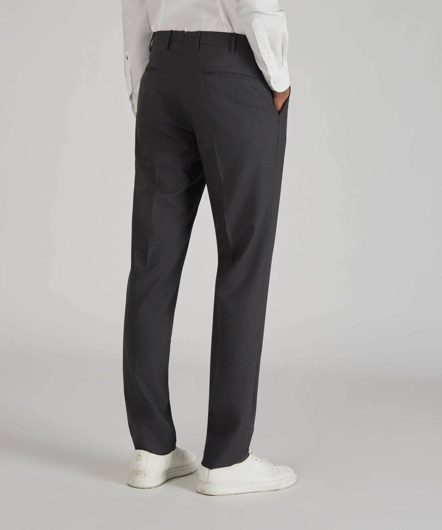 Slim fit tropical wool trousers