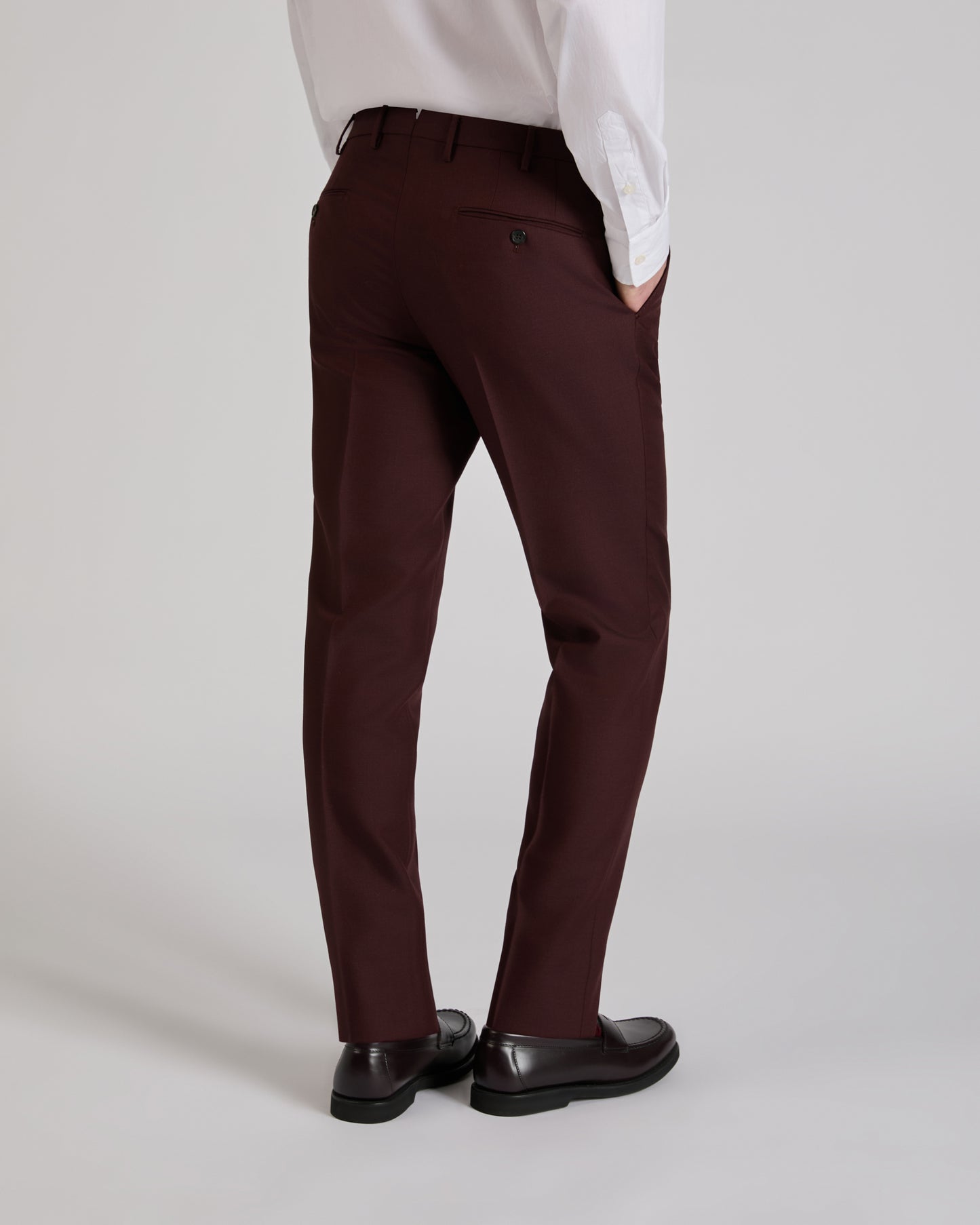 Slim fit virgin wool and mohair twill trousers
