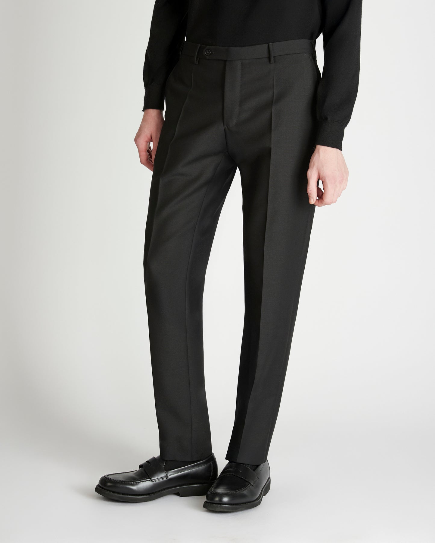 Pantalone slim fit in twill di lana e Mohair