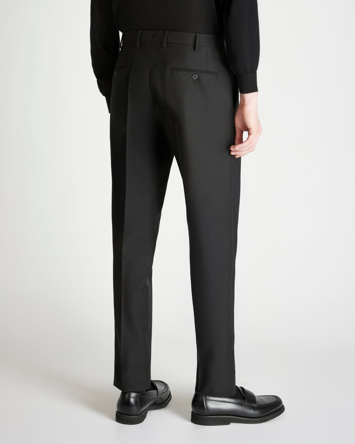 Pantalone slim fit in twill di lana e Mohair