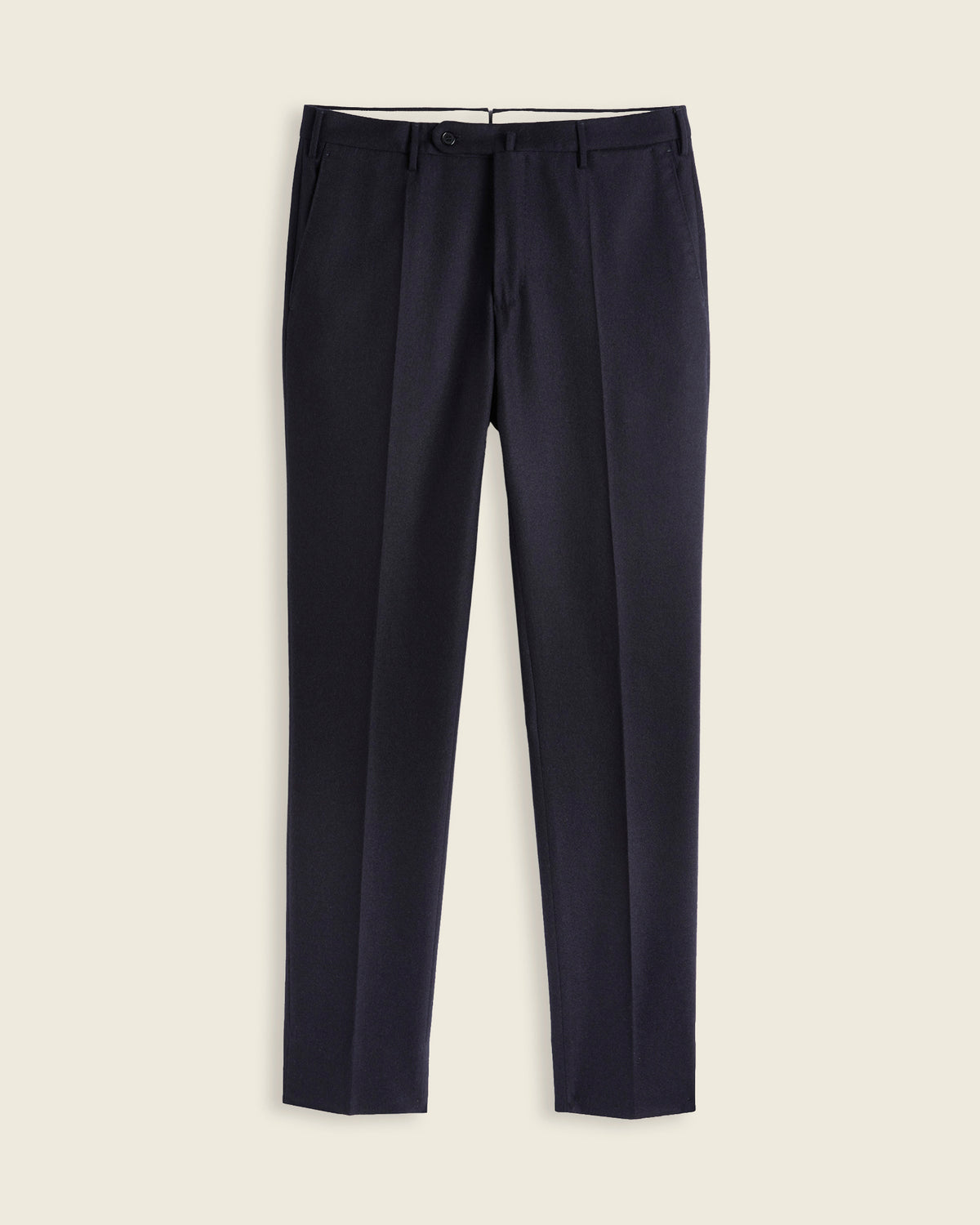 Pantalon slim fit en flanelle de laine et cachemire