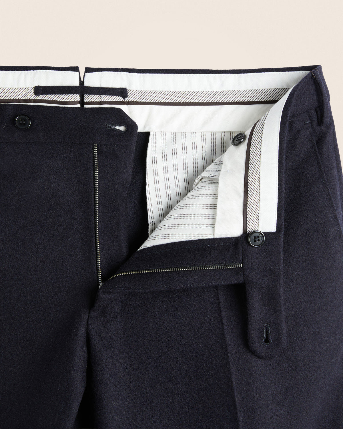 Pantalone slim fit in flanella di lana e cashmere