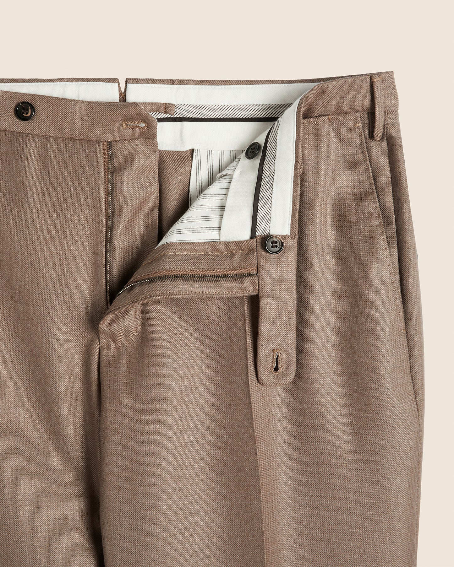 Pantalone regular fit in twill di lana e seta