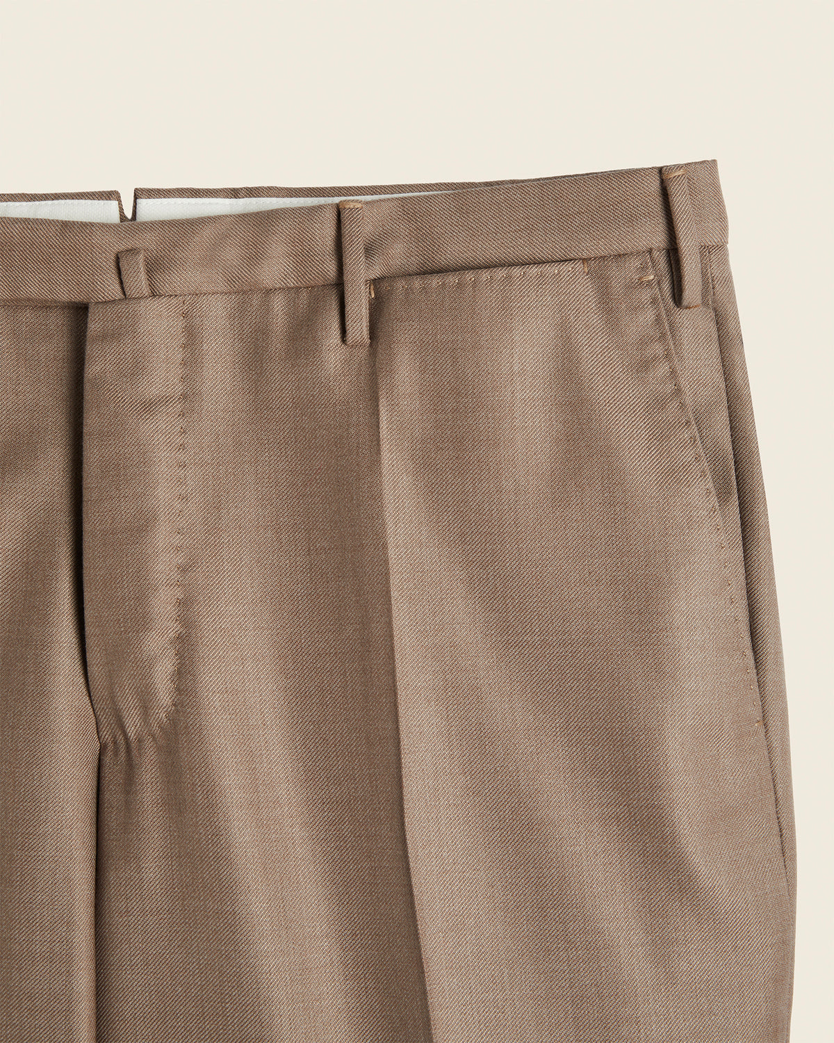 Pantalone regular fit in twill di lana e seta