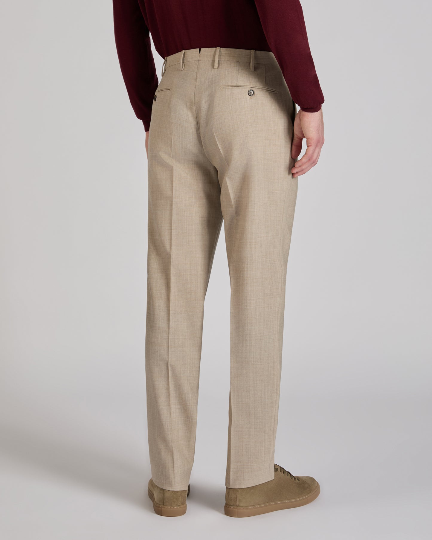 Regular fit wool fabric trousers