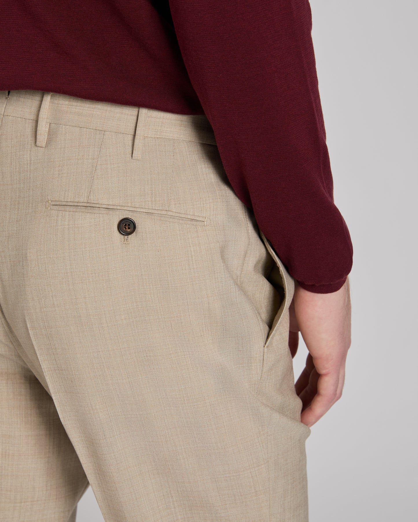Regular fit wool fabric trousers