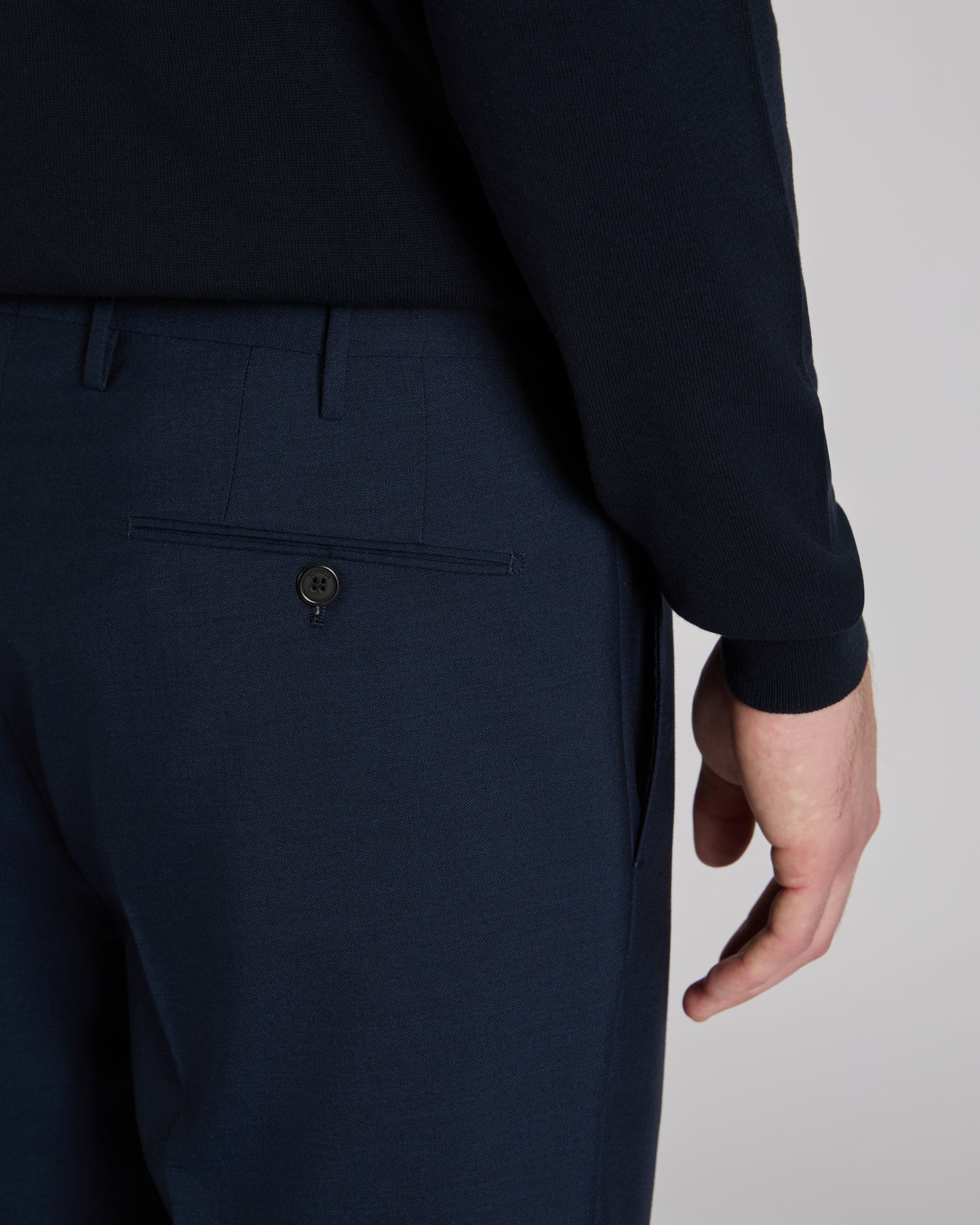 Regular fit wool fabric trousers
