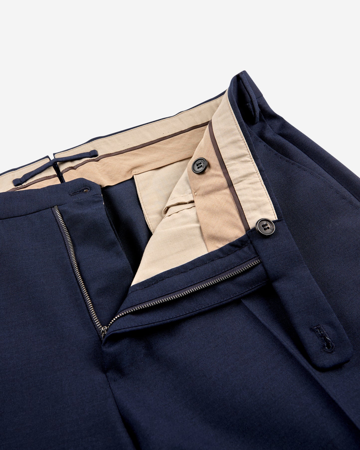 Regular fit wool fabric trousers