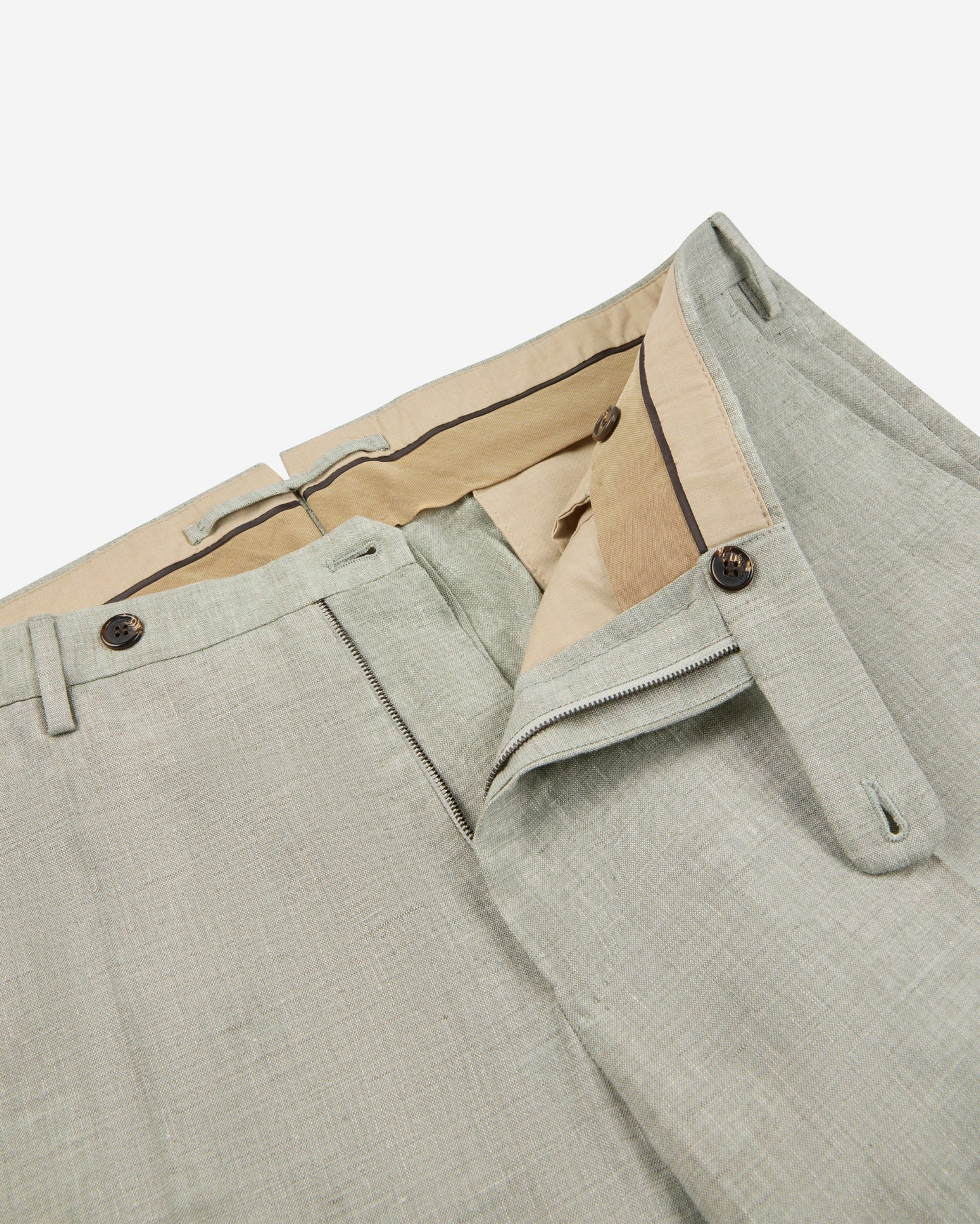 Hose Regular Fit aus Wollleinen und Seide