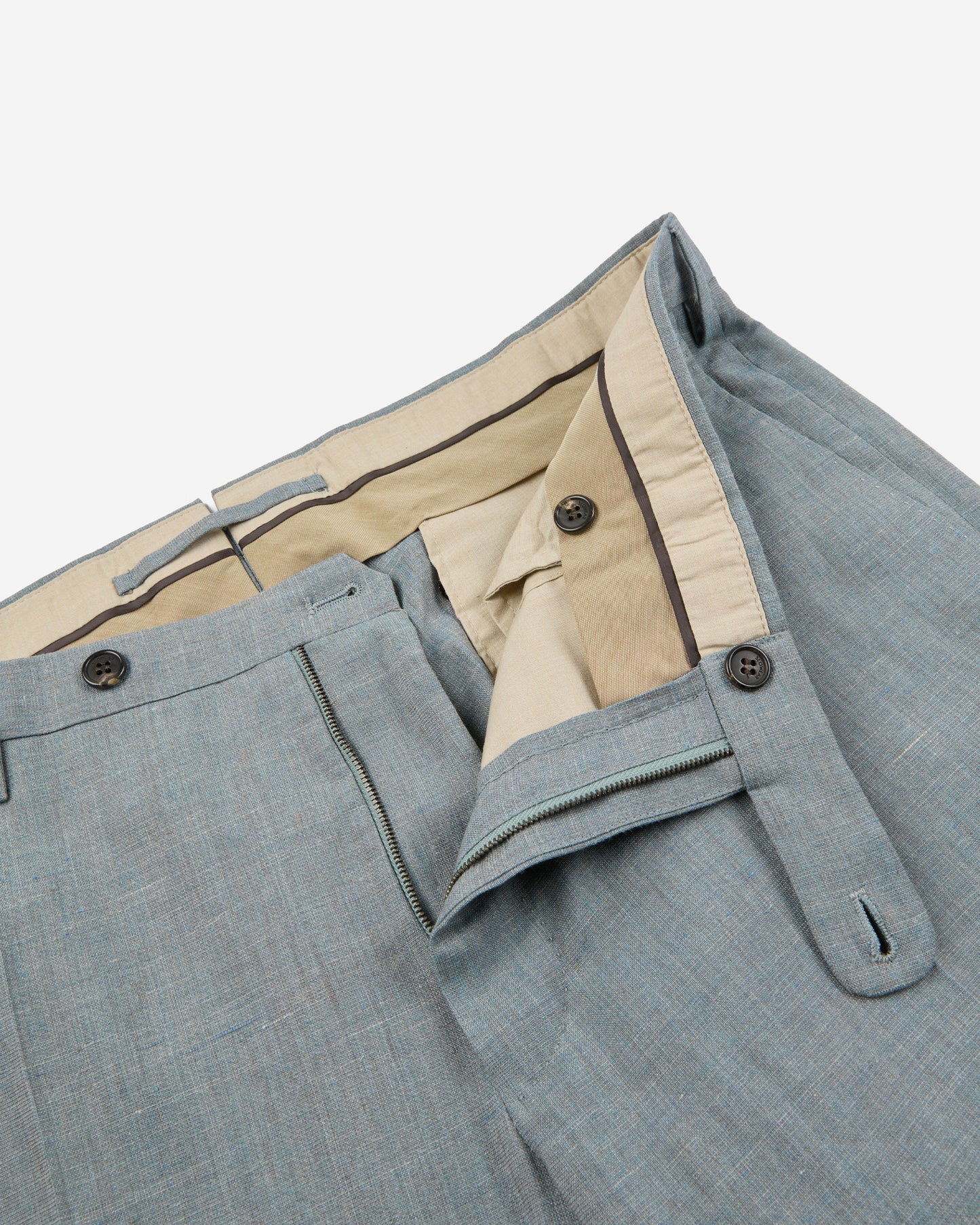 Regular fit wool and silk trousers