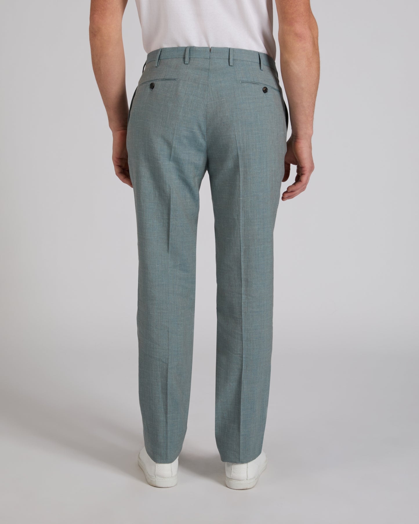 Regular fit wool and silk trousers