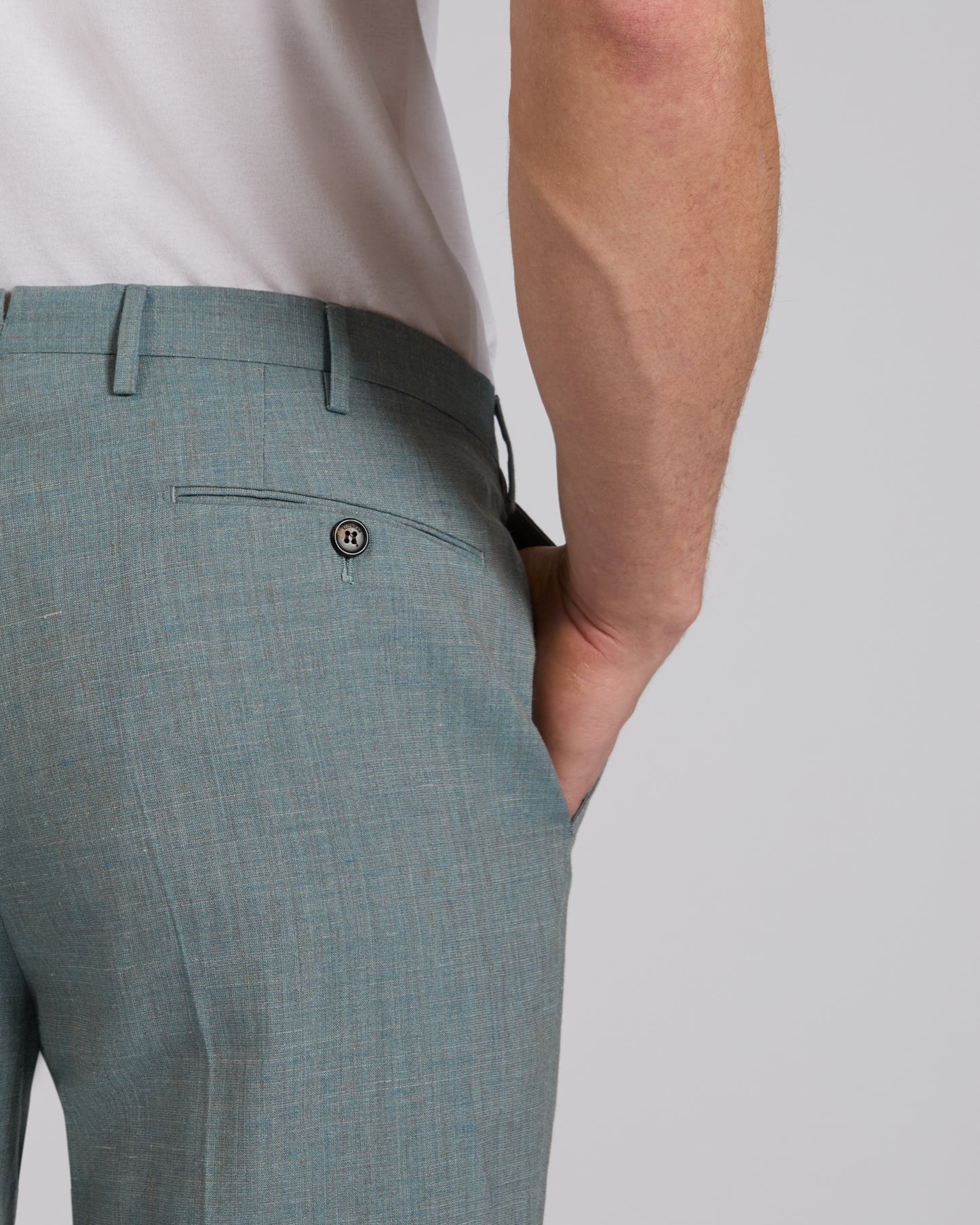 Regular fit wool and silk trousers