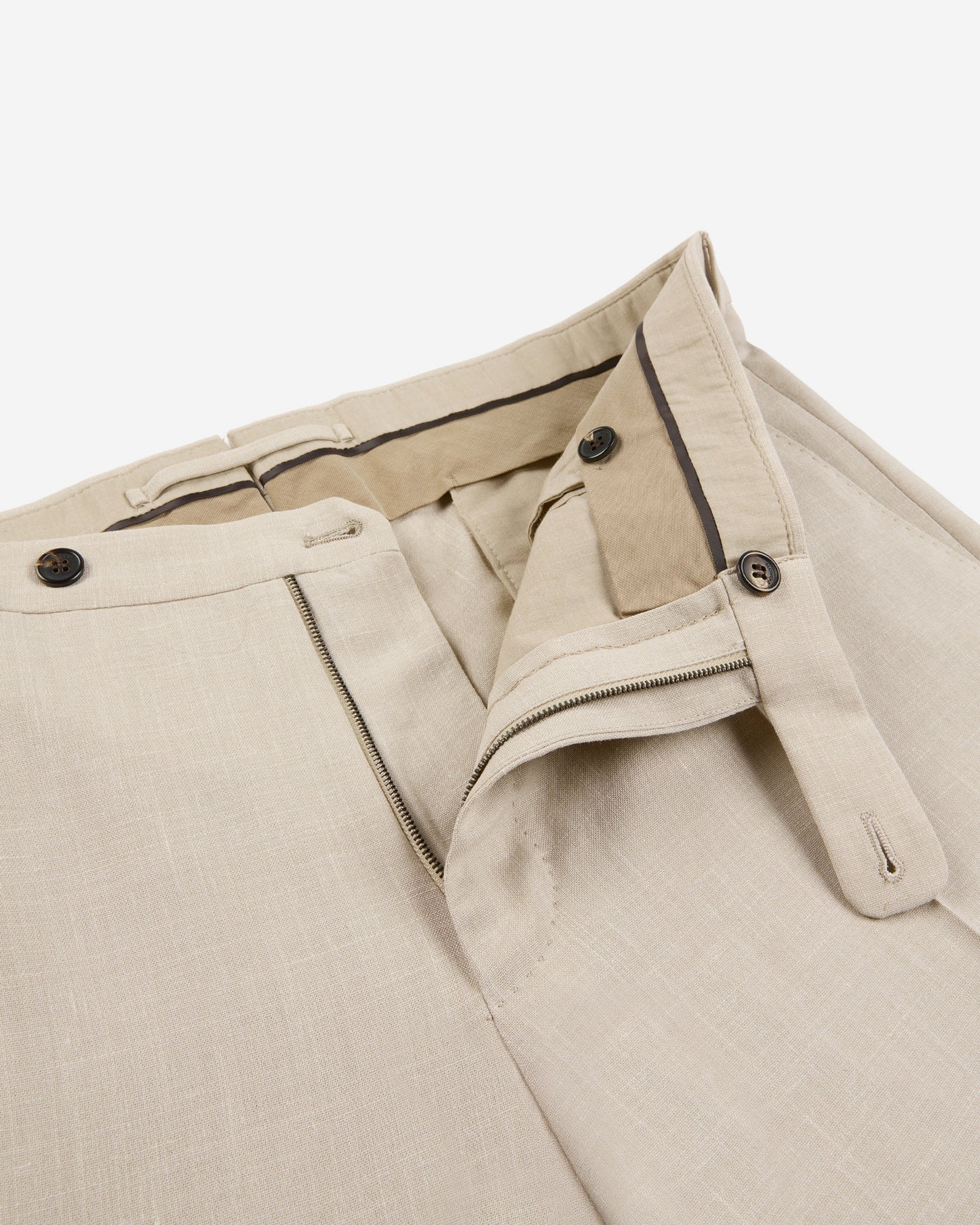 Regular fit wool, linen and silk fabric trousers