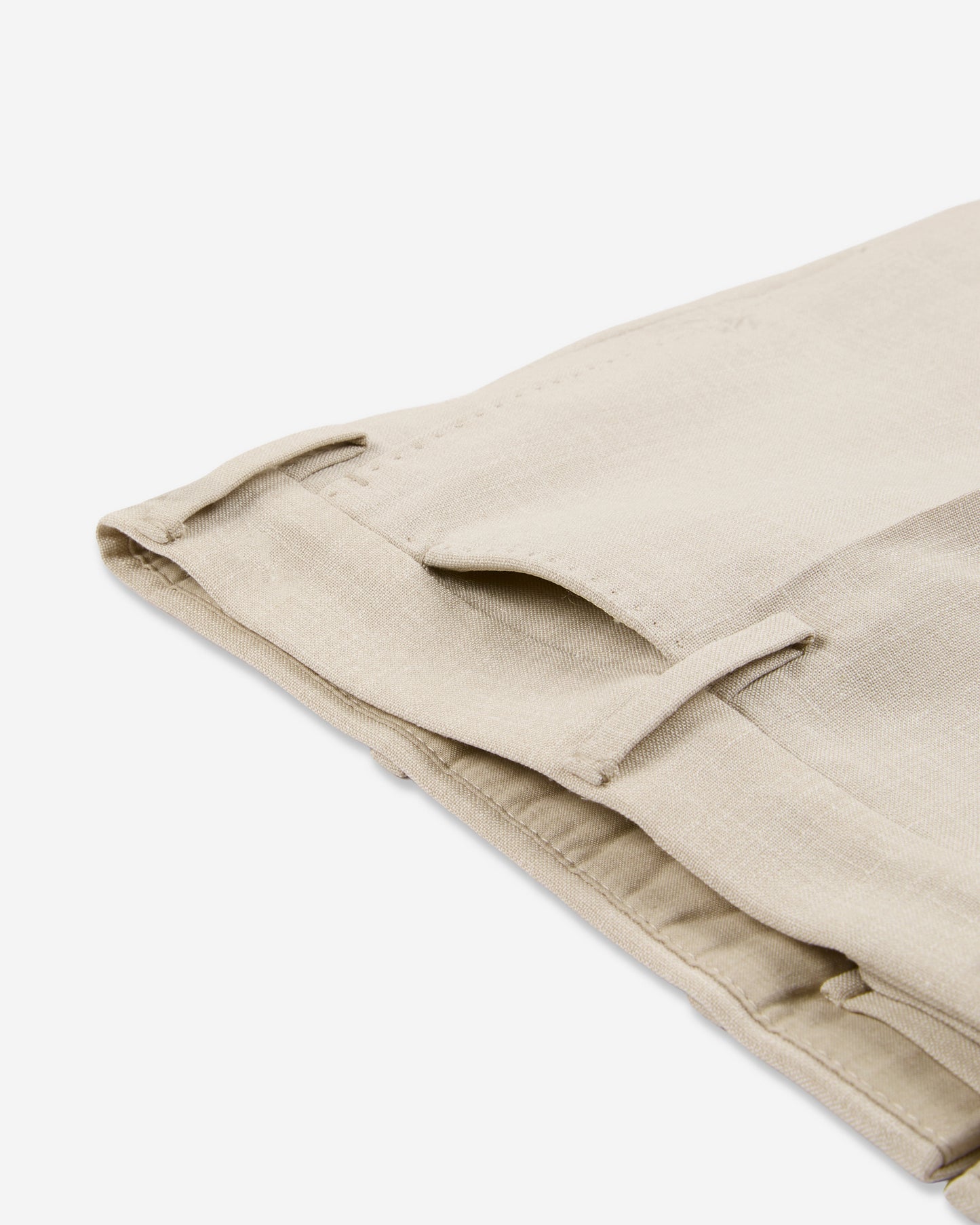 Regular fit wool, linen and silk fabric trousers