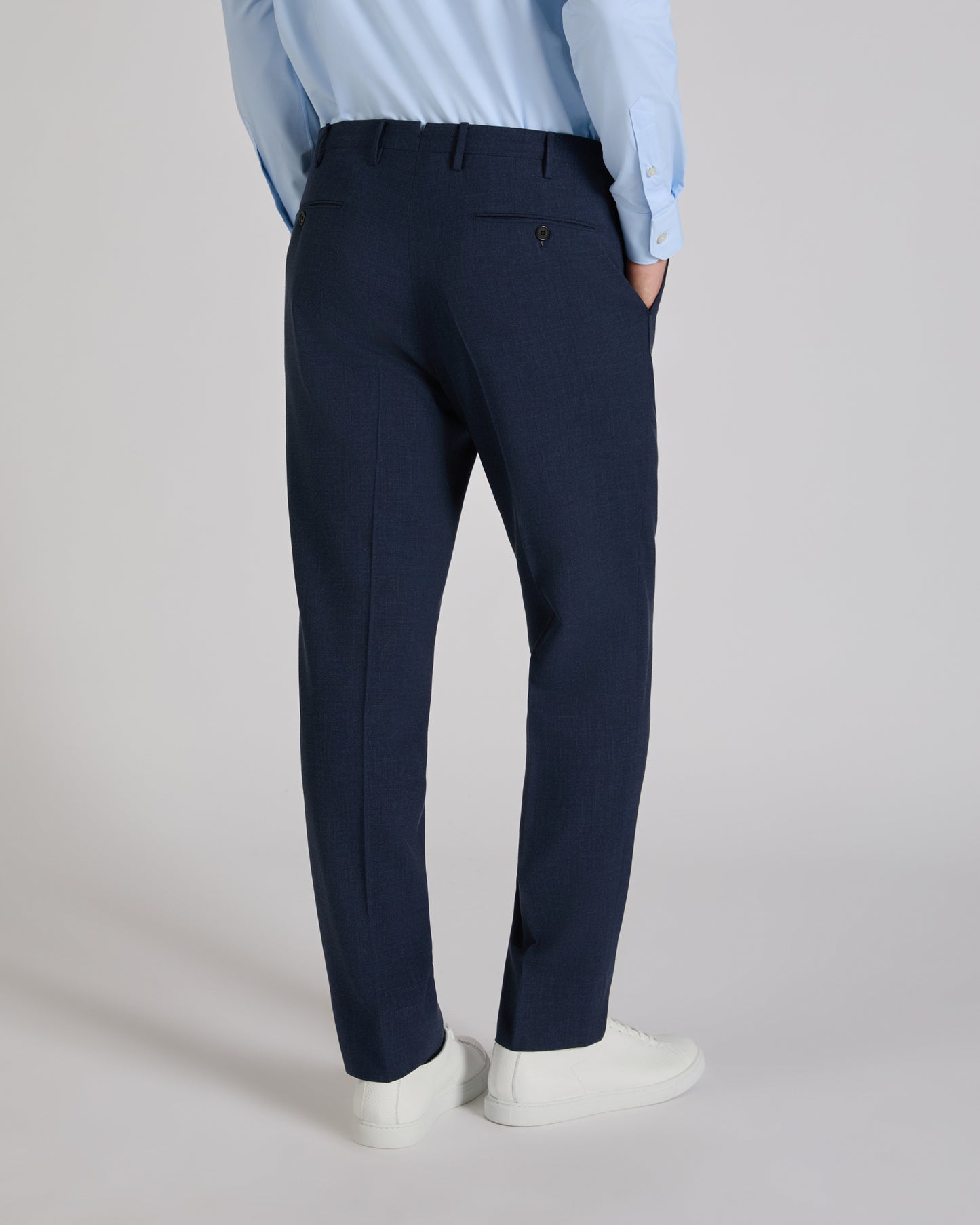 Regular fit wool, linen and silk fabric trousers