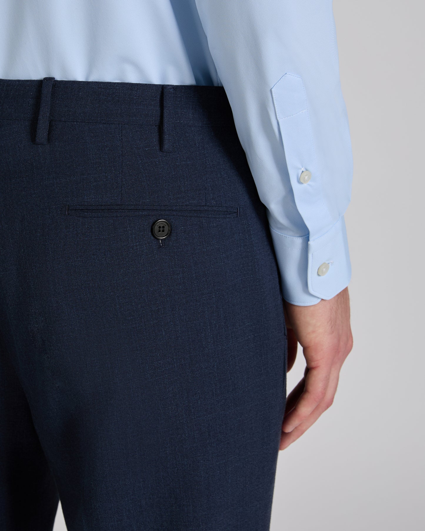 Regular fit wool, linen and silk fabric trousers