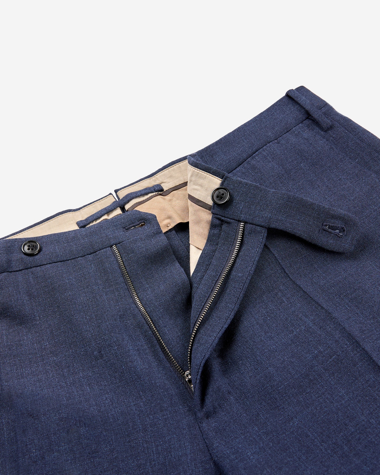 Regular fit wool, linen and silk fabric trousers