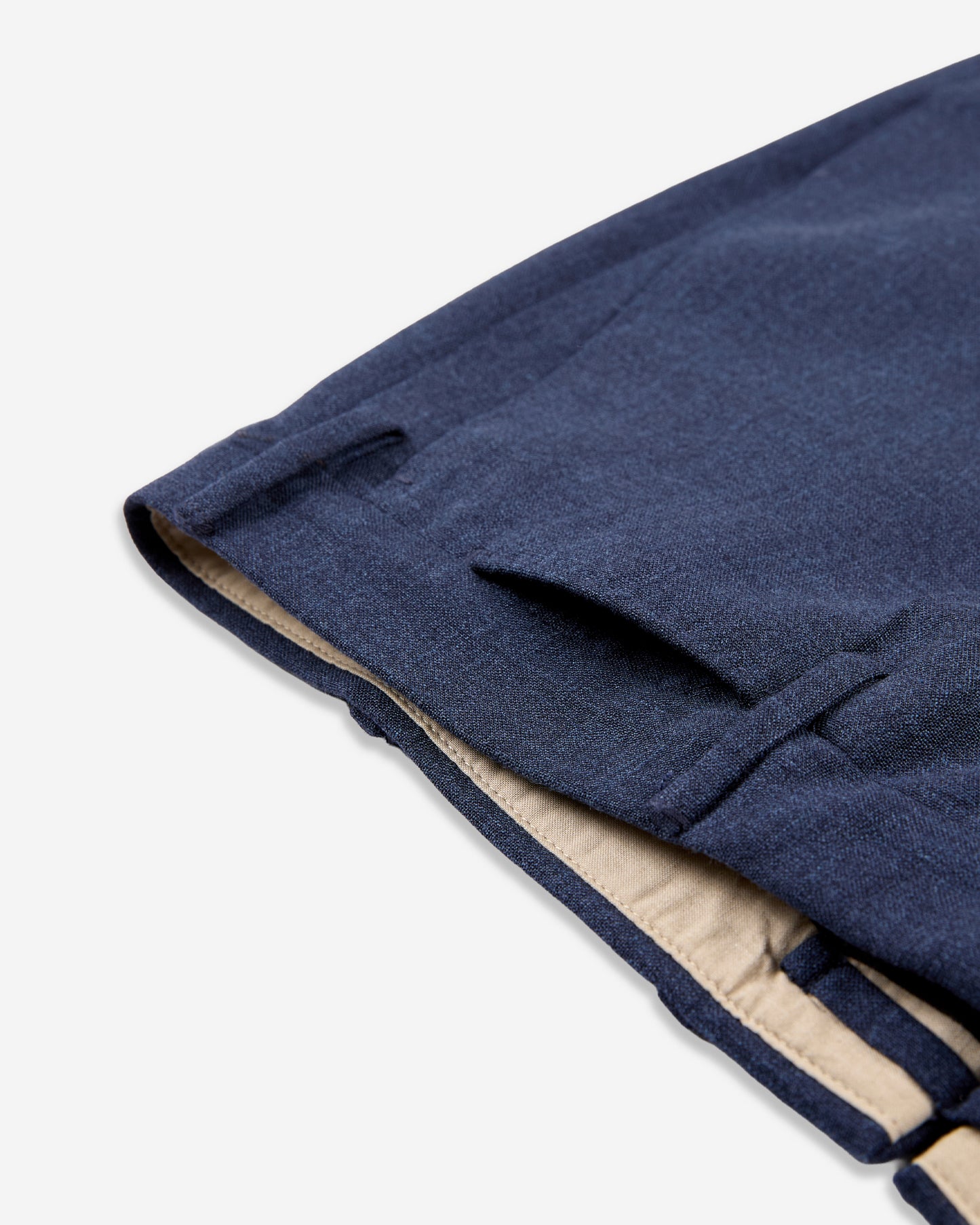 Regular fit wool, linen and silk fabric trousers