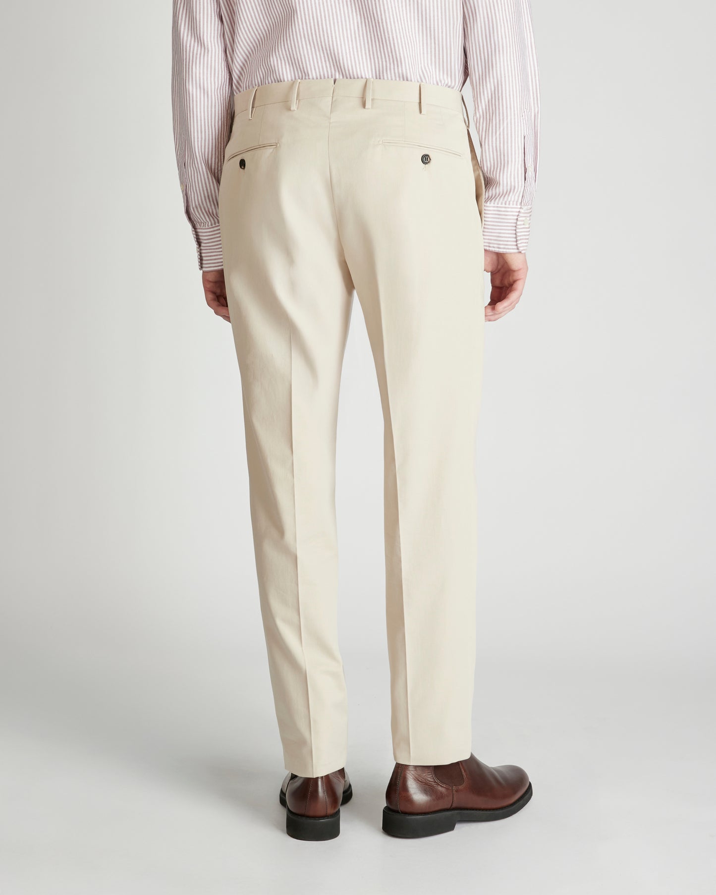 Regular fit cotton and cashmere trousers