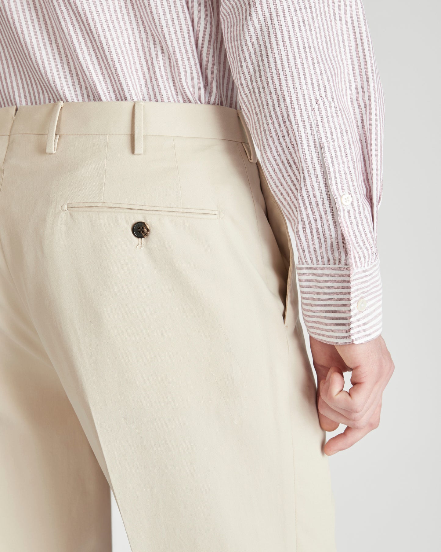 Regular fit cotton and cashmere trousers