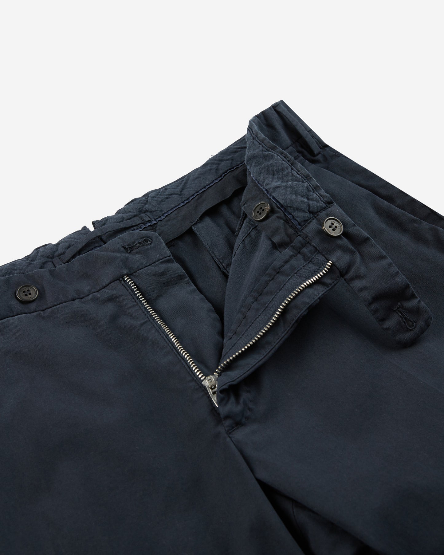 Regular fit cotton and cashmere trousers