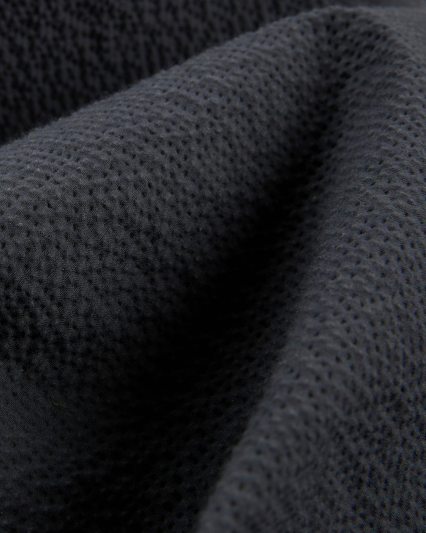 Tapered fit stretch cotton and silk seersucker trousers