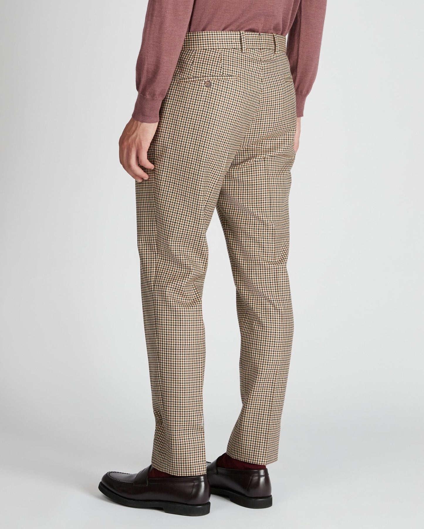 Tapered fit wool trousers