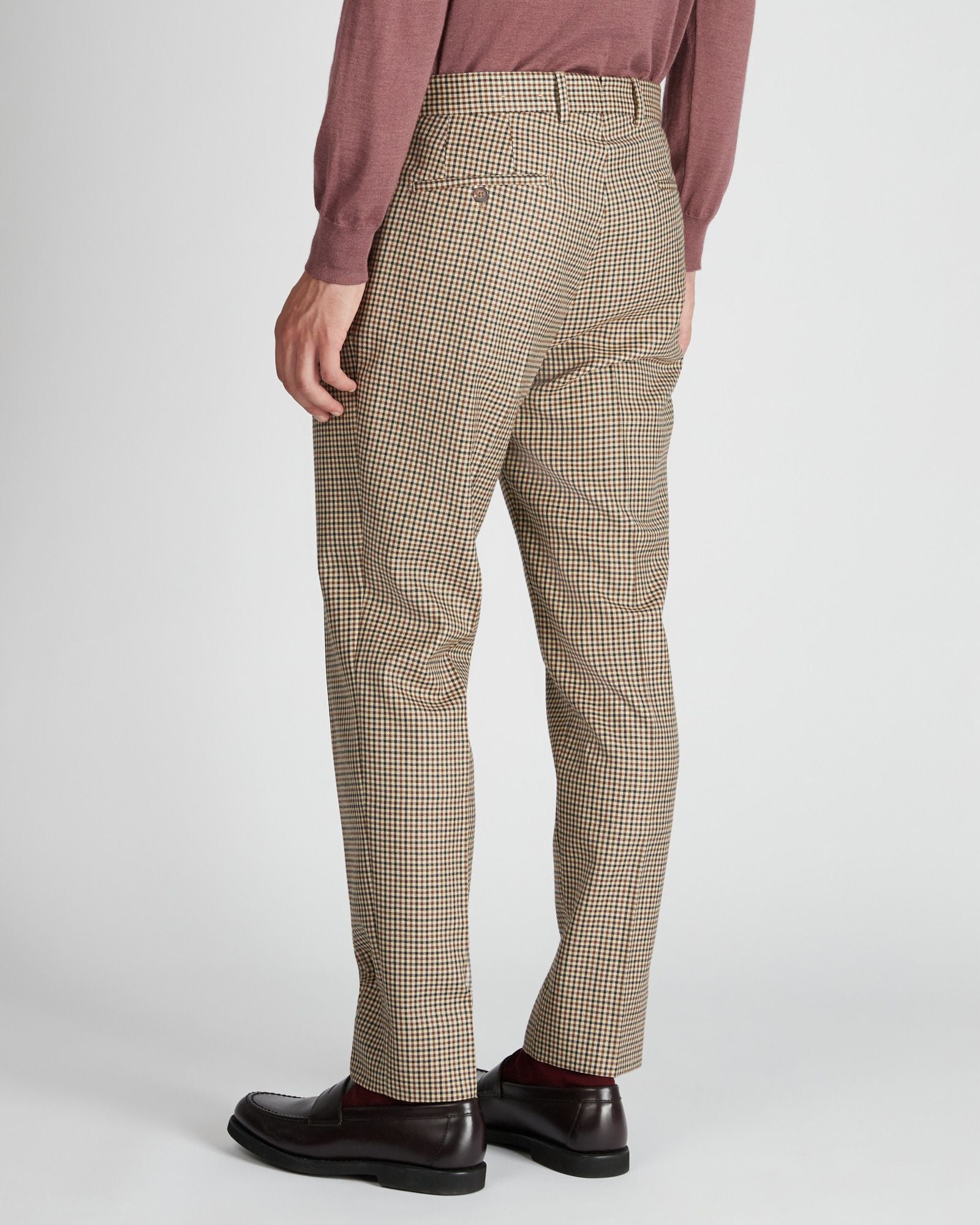 Tapered fit wool trousers