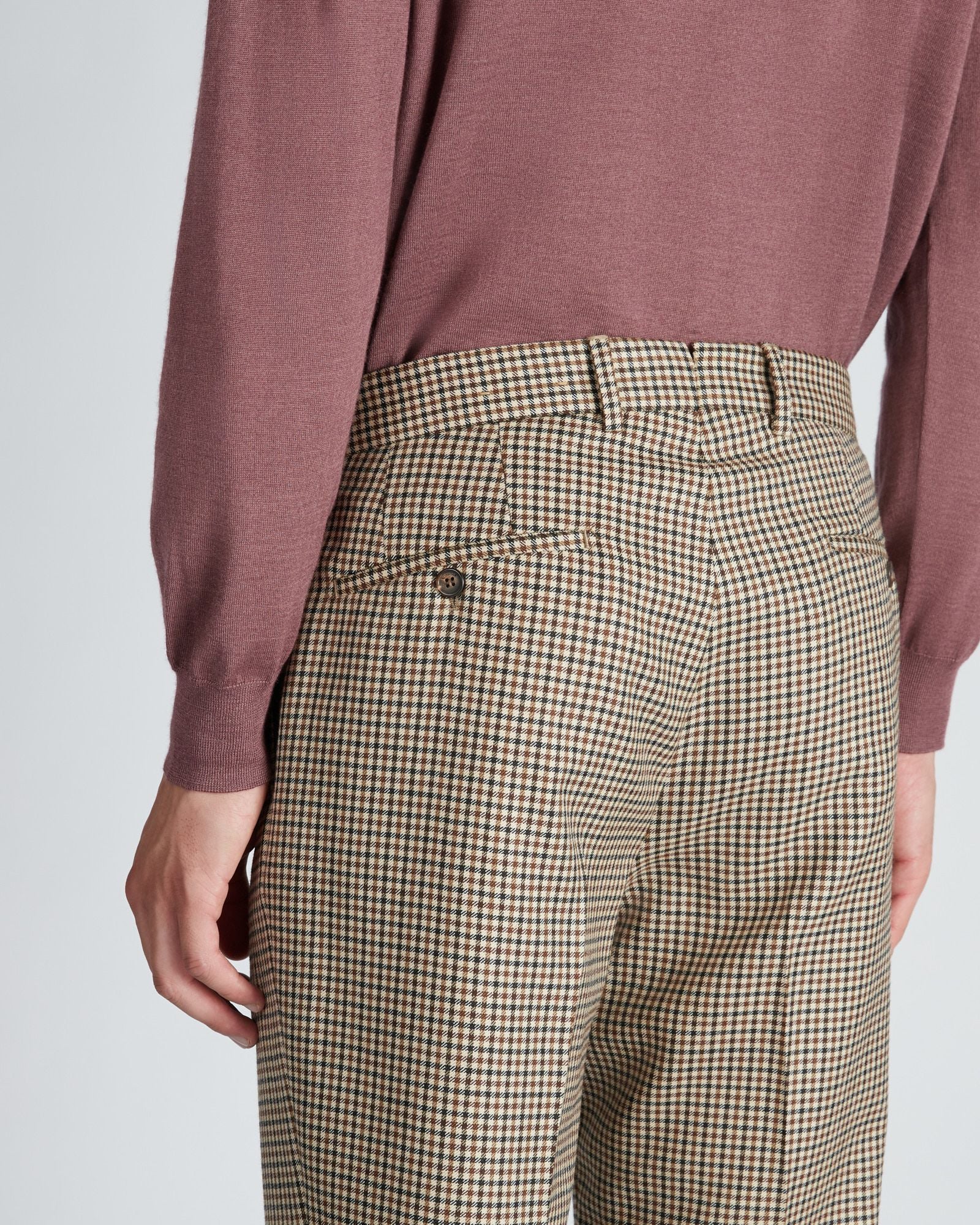 Tapered fit wool trousers