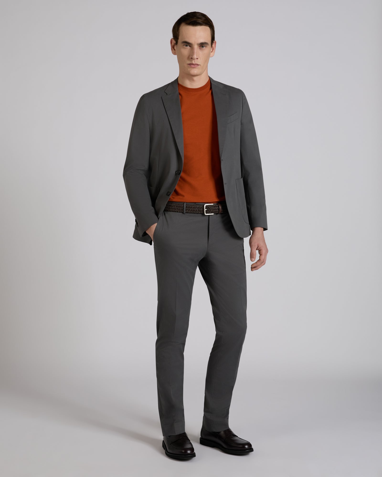 Incotex - Slim fit technical fabric Flexpants - dark grey – Slowear