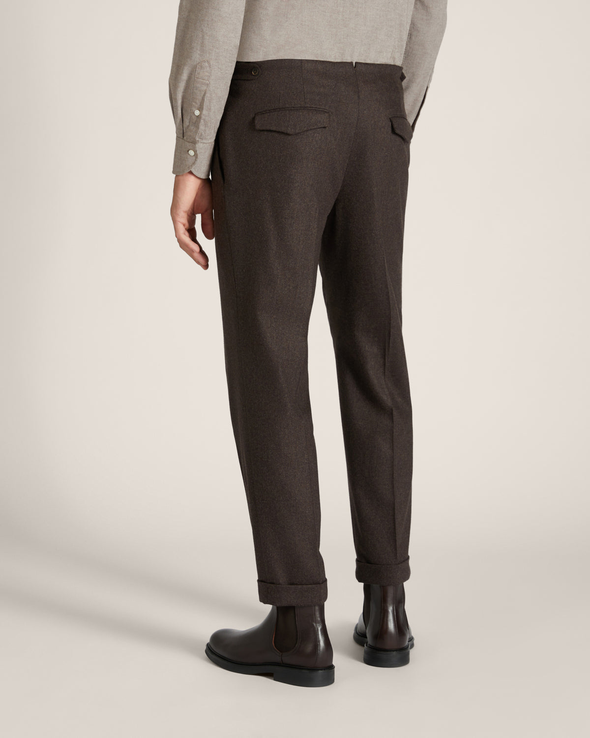 Tapered-Fit Hose aus Woll-Kaschmir-Flanell