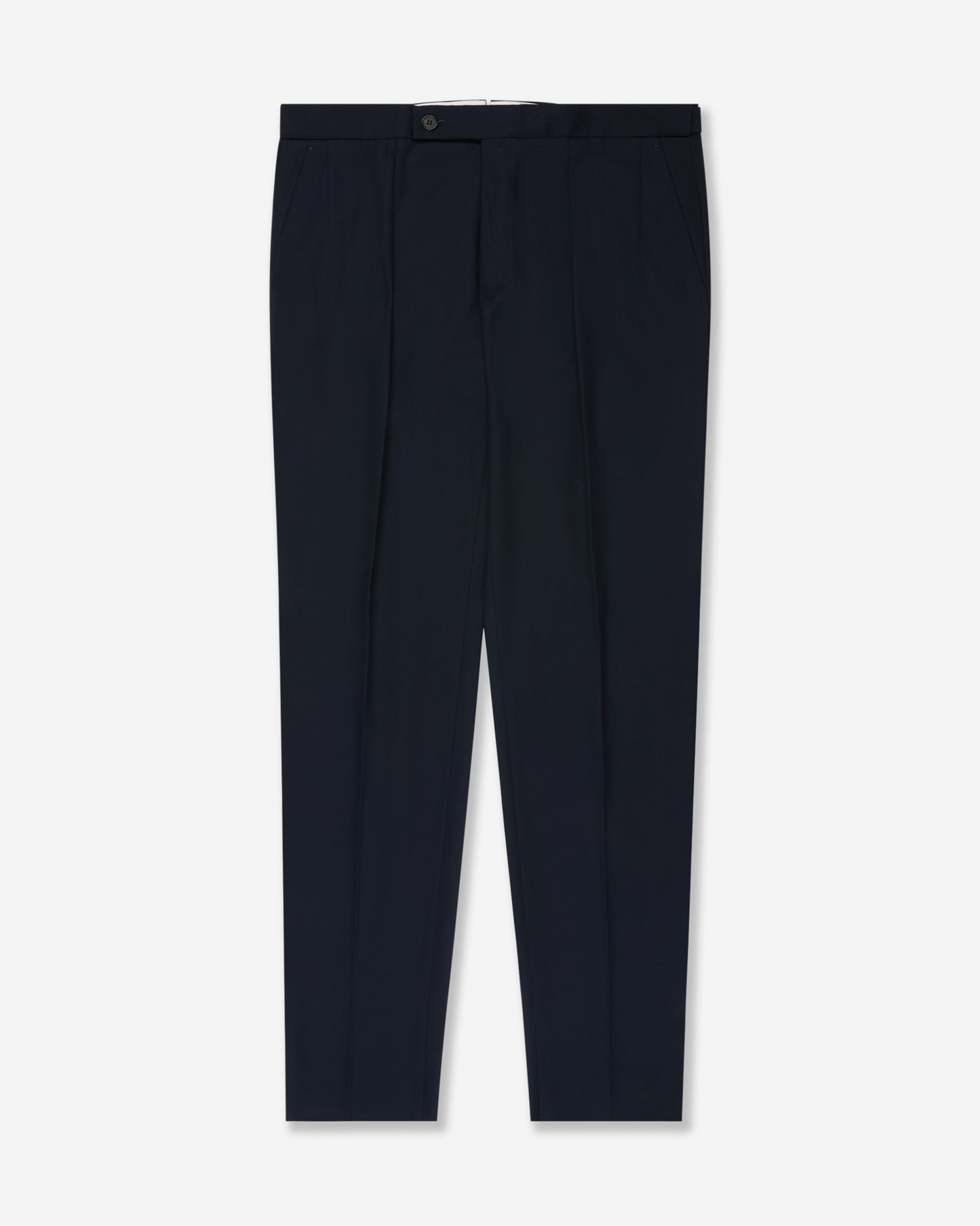 Tapered fit crepe cotton trousers