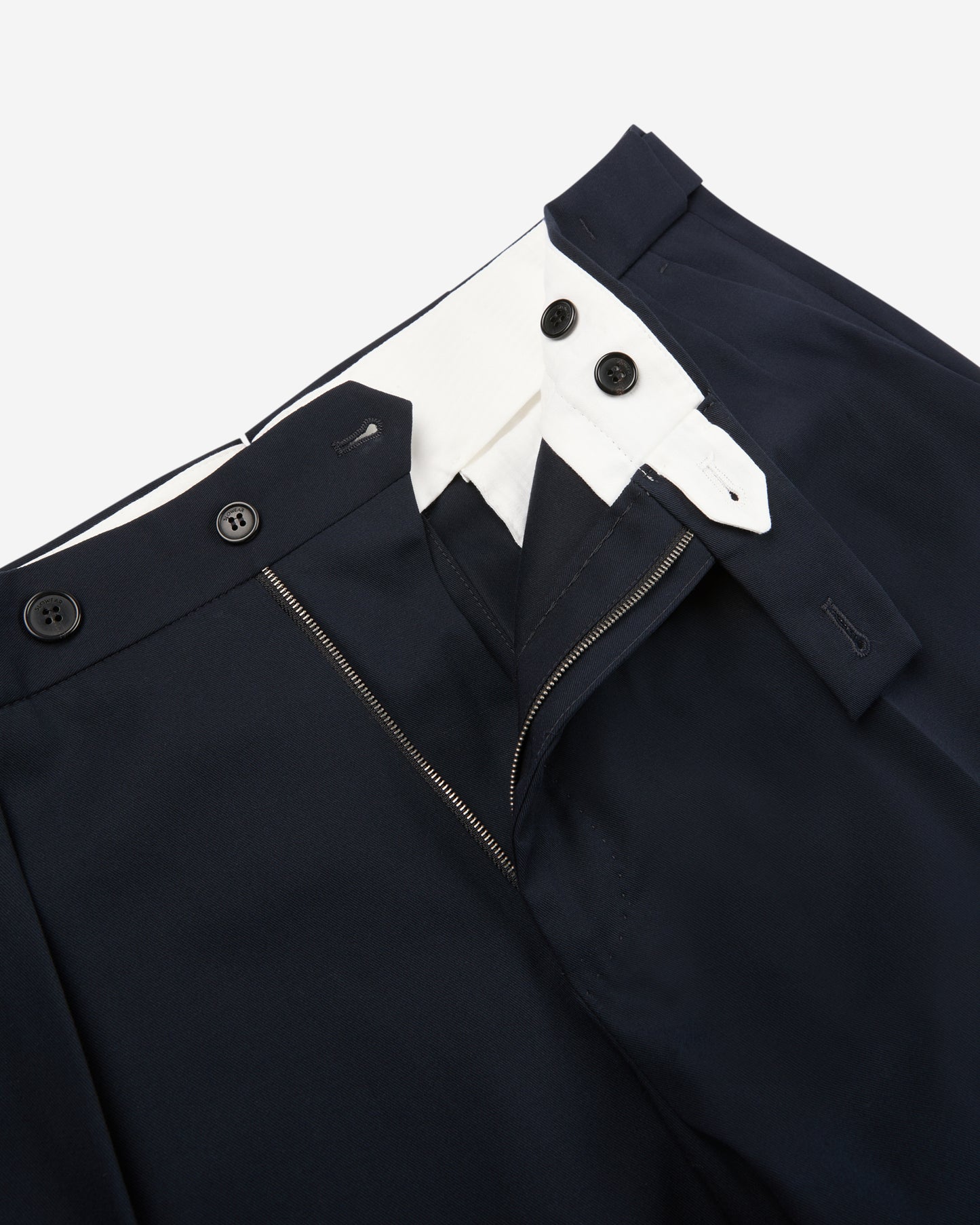 Tapered fit crepe cotton trousers