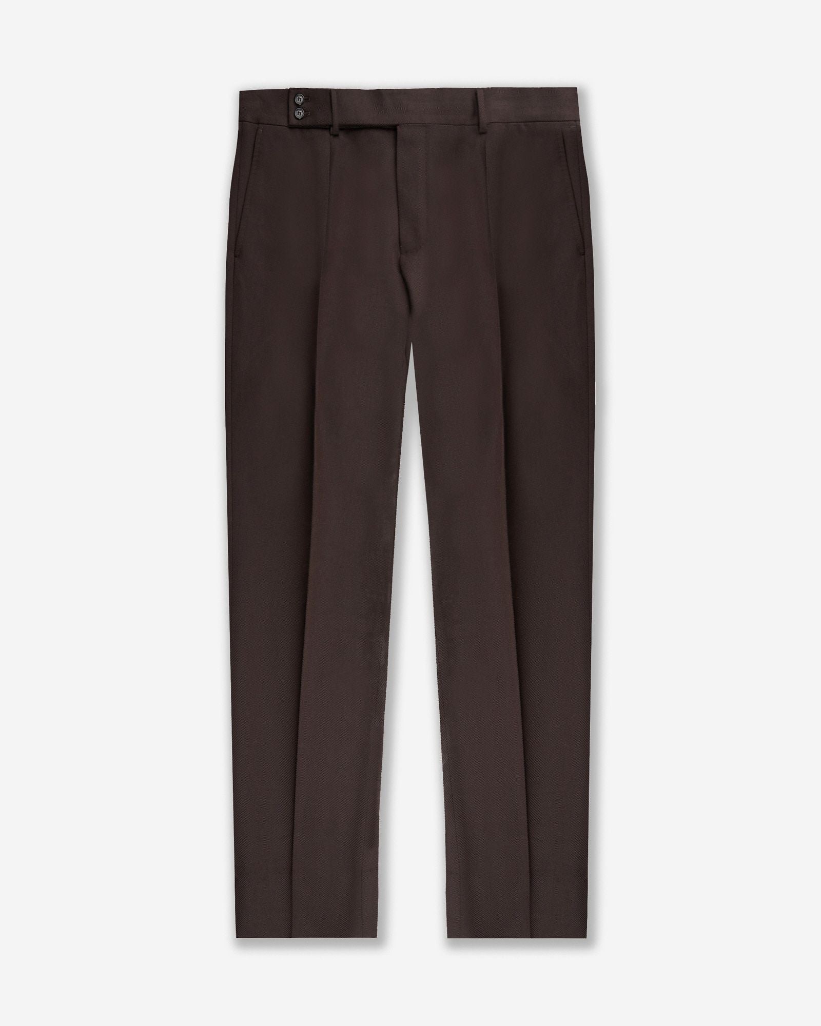 Regular fit wool and cotton drill trousers