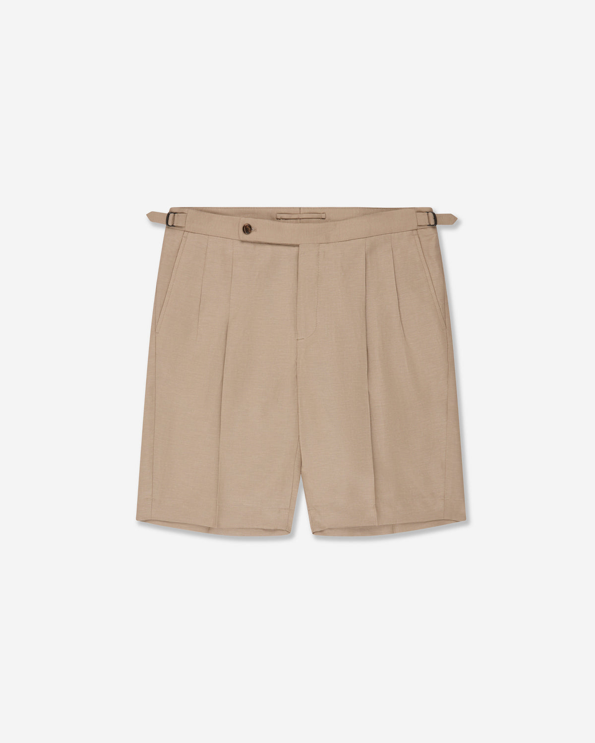 Regular fit wool linen Bermuda shorts
