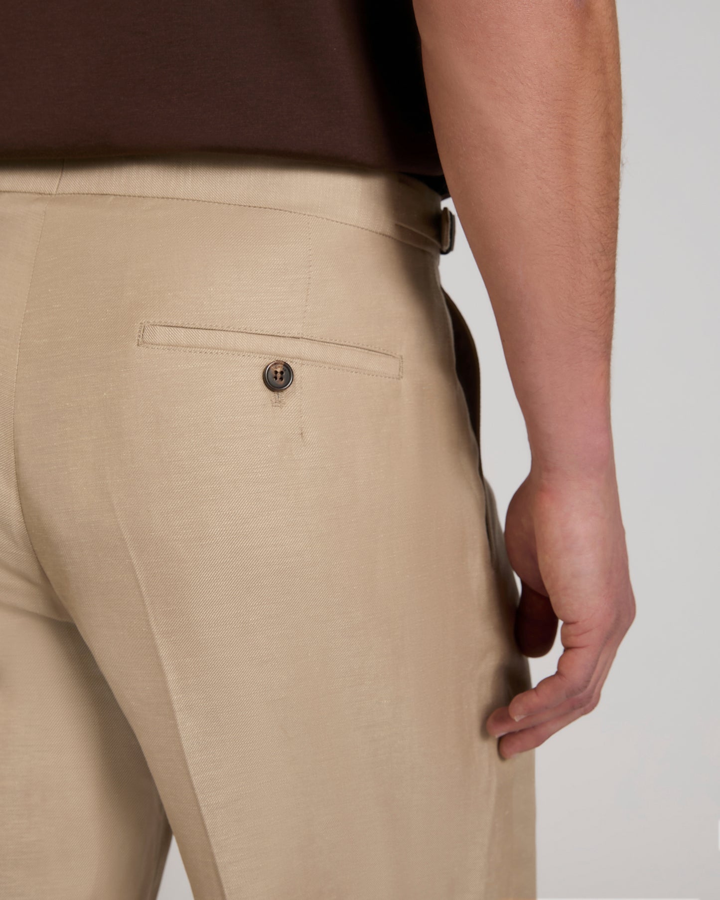 Regular fit wool and linen Bermuda shorts