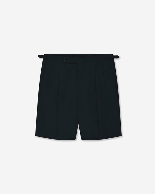 Regular fit wool and linen Bermuda shorts