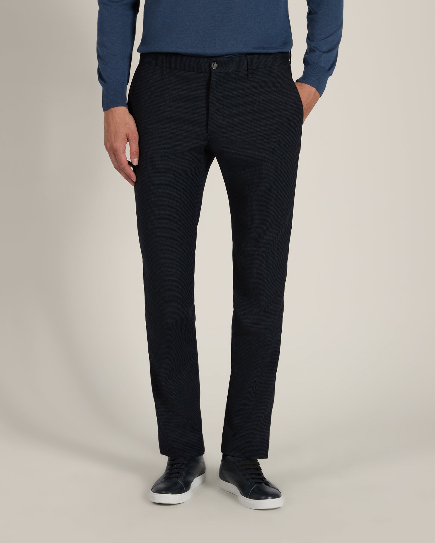 Pantalone slim fit in lana stretch