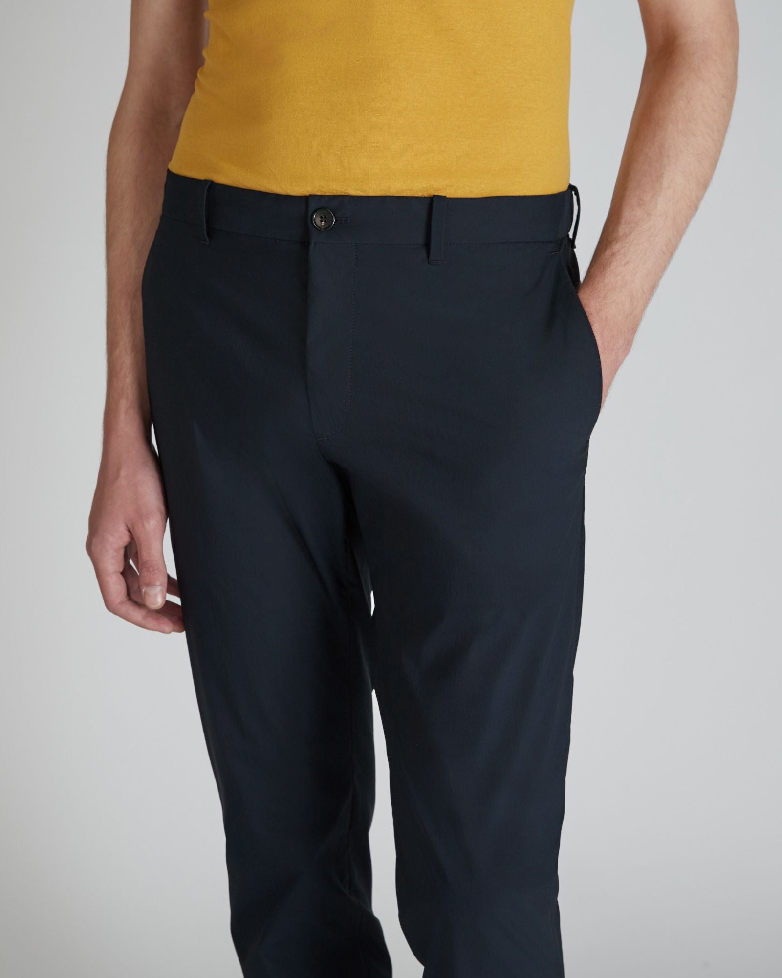 Incotex Technical fabric and cotton slim-fit trousers dark