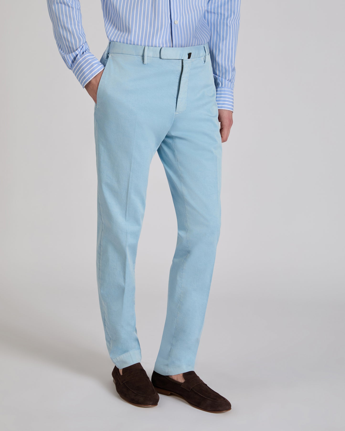 Slim fit organic cotton trousers
