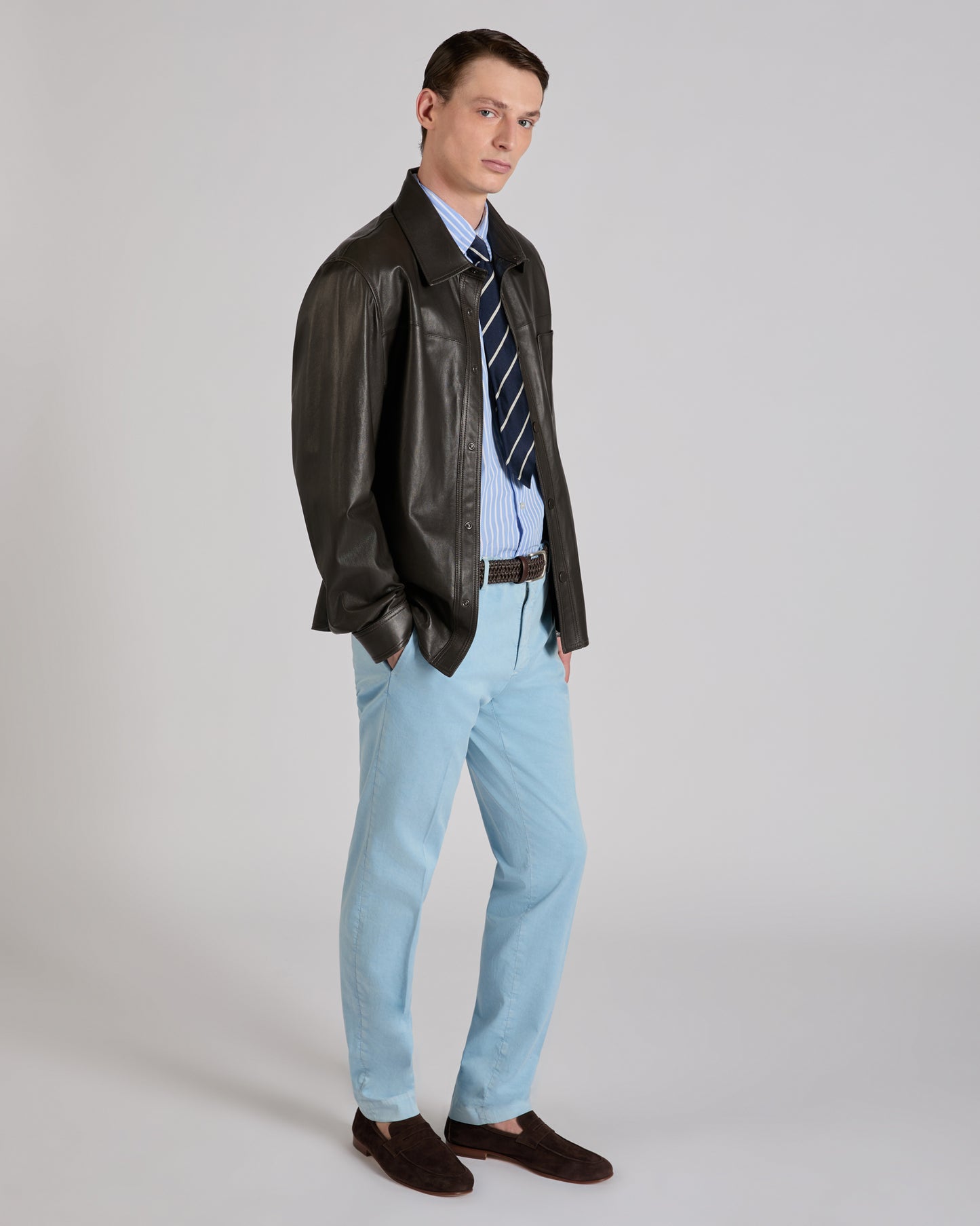 Slim fit organic cotton trousers