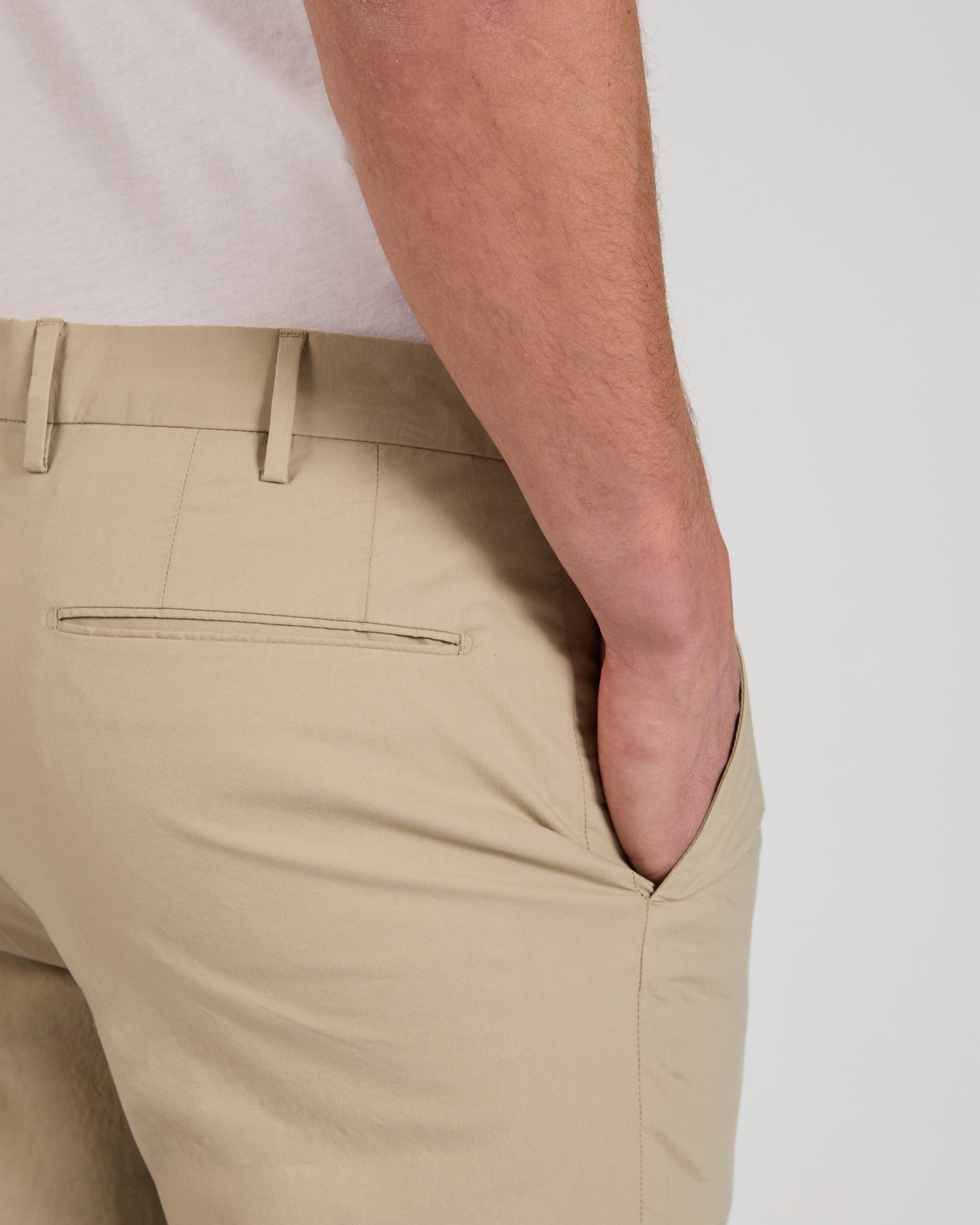 Slim fit cotton poplin trousers