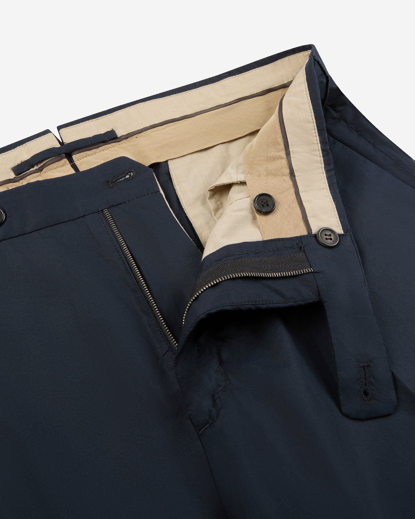 Slim fit cotton poplin trousers