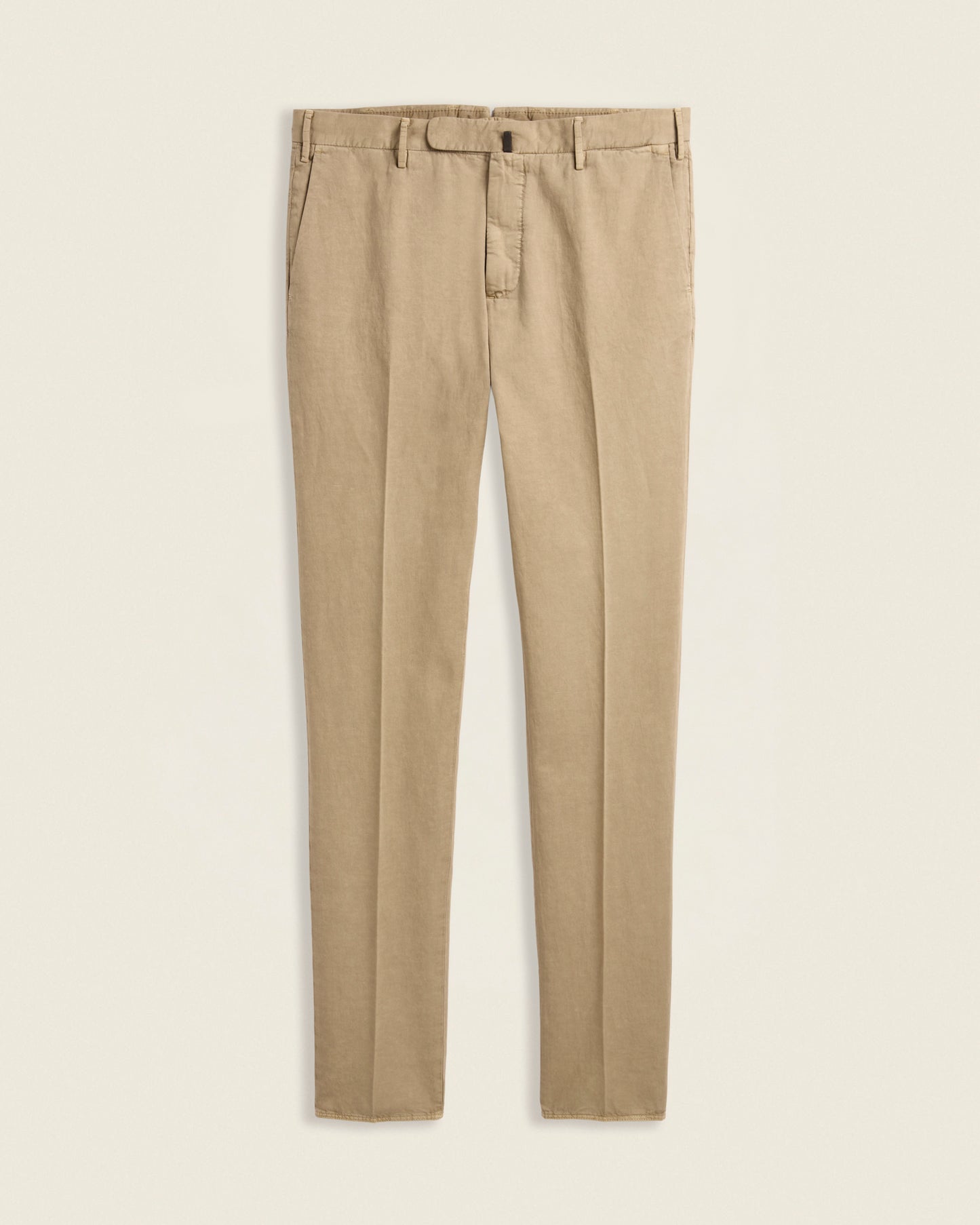 Slim fit cotton and linen trousers
