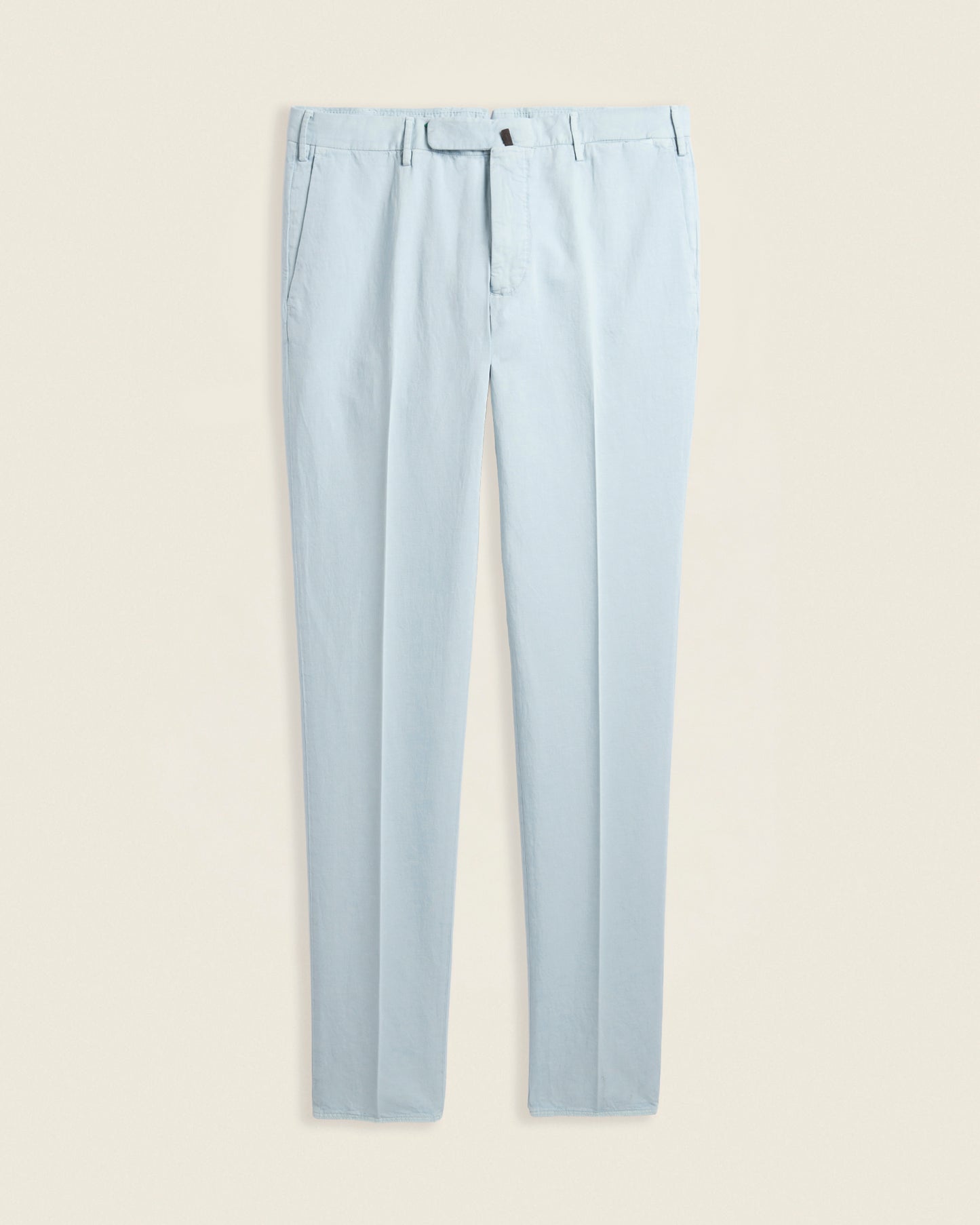 Slim fit cotton and linen trousers