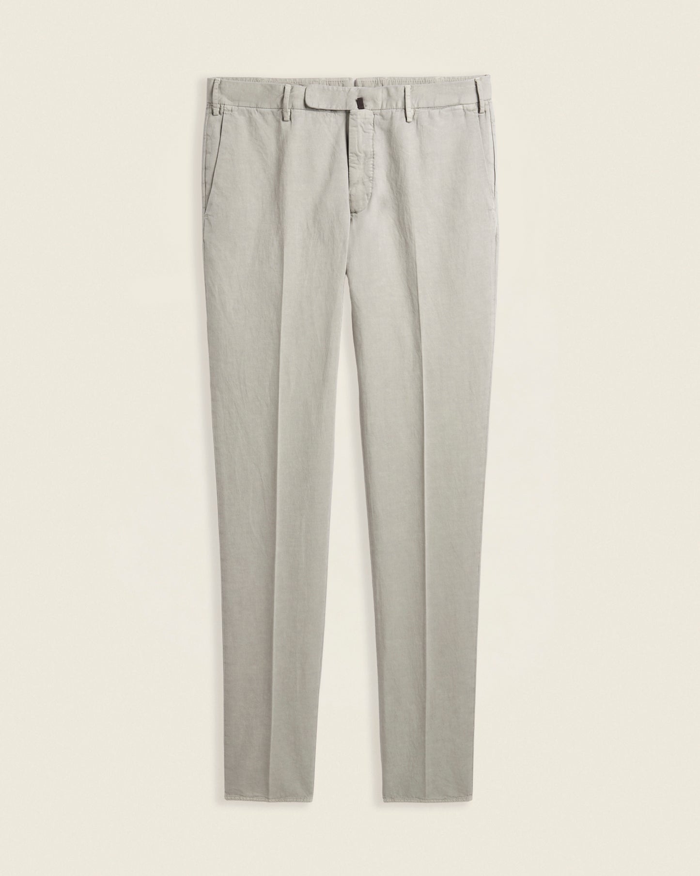 Slim fit cotton and linen trousers