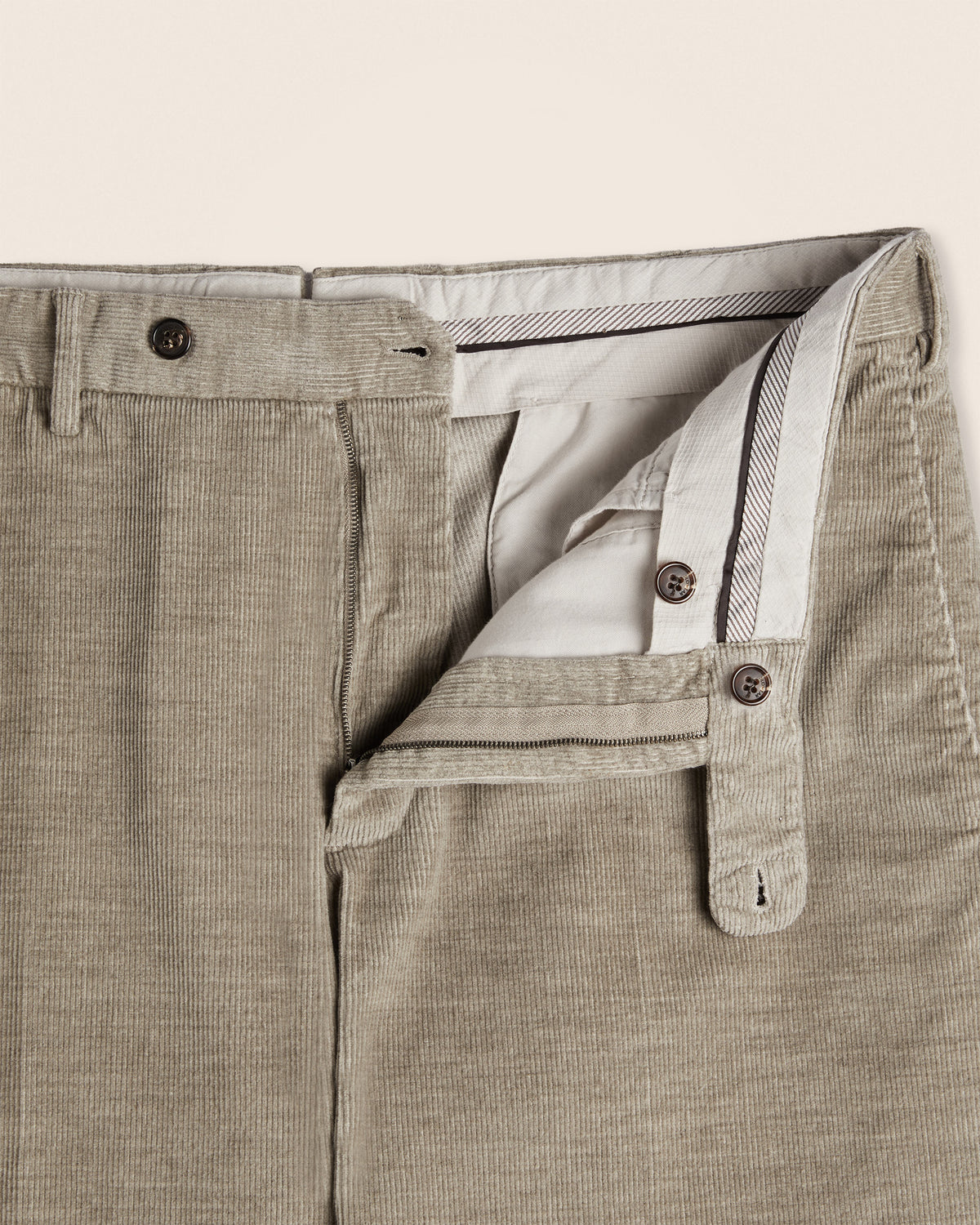 Pantalone regular fit in velluto di cotone e cashmere