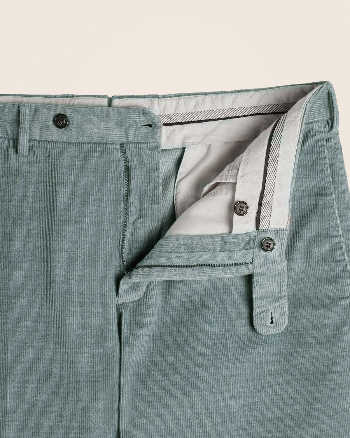 Pantalone regular fit in velluto di cotone e cashmere