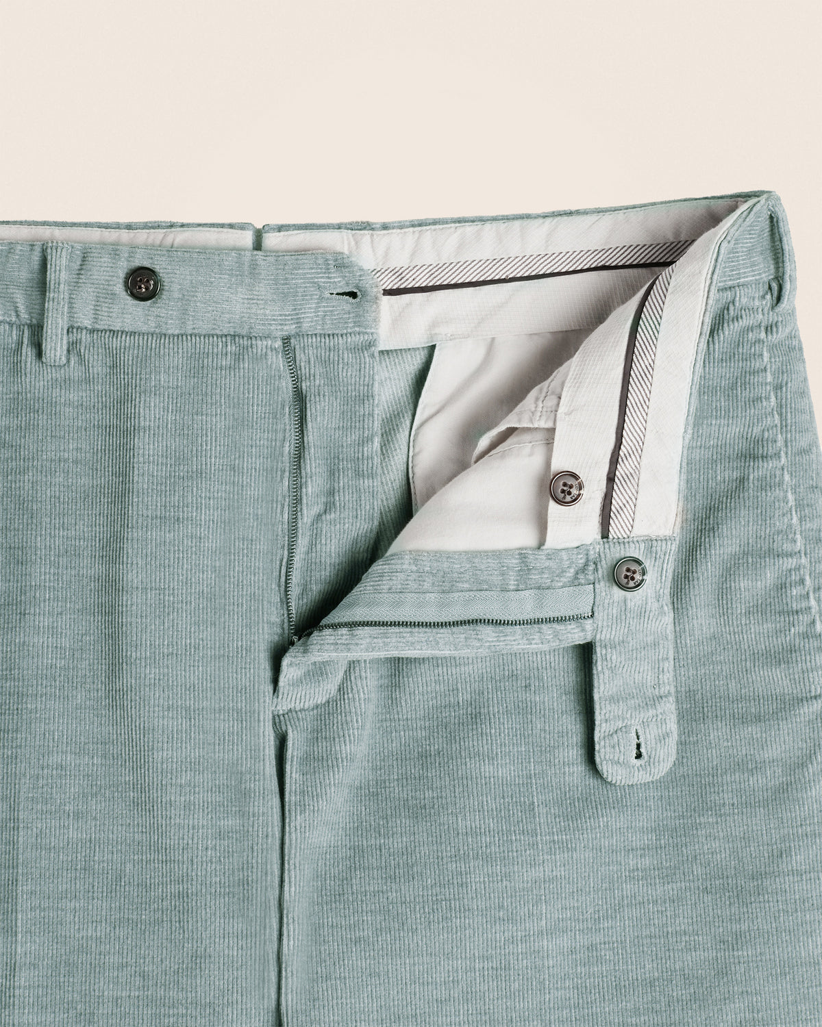 Pantalone regular fit in velluto di cotone e cashmere